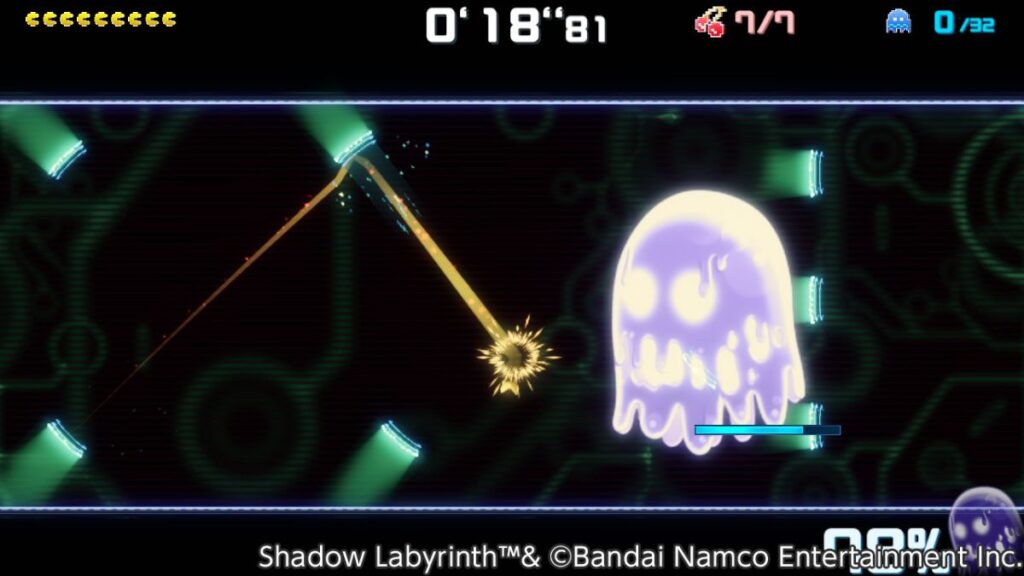 Embora seja um metroidvania, Shadow Labyrinth apresenta bons momentos com gameplay arcade e puzzle numa vibe clássica do Pac-Man