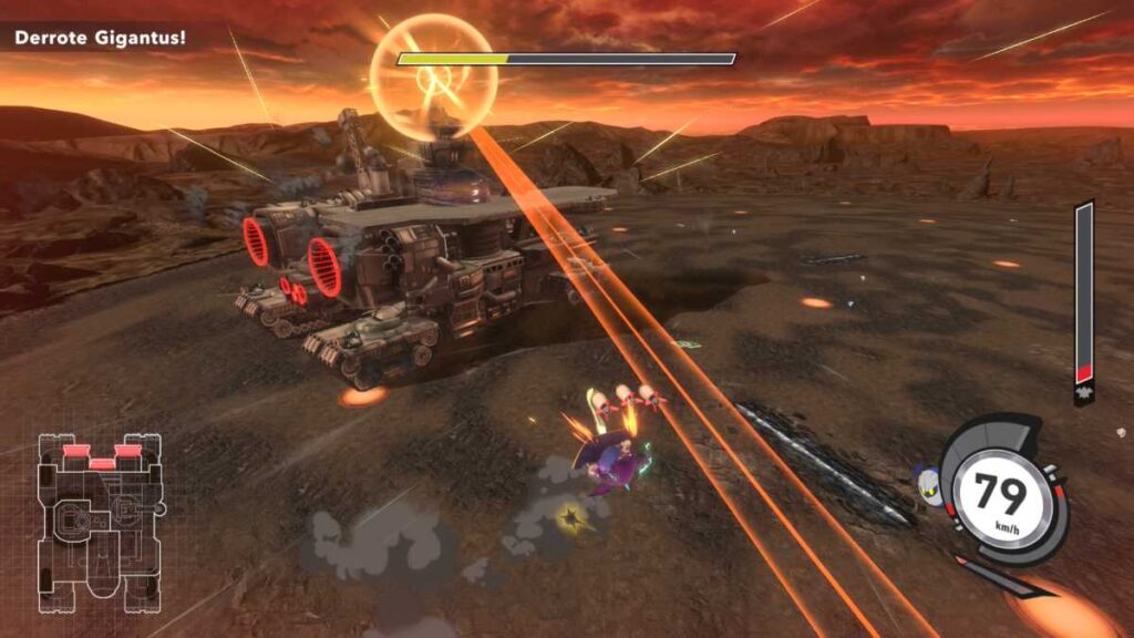 As batalhas contra Gigantus são momentos incríveis da gameplay de Kirby Air Riders