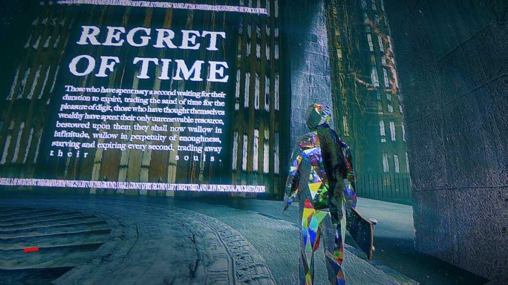 Arrependimento do Tempo (Regret of Time) é uma das interações provocativas presentes em Skate Story, jogo desenvolvido por Sam Eng e publicado pela Devolver Digital