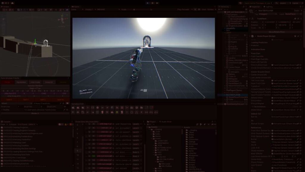 Em determinado momento você pode jogar Skate Story como se estivesse na janela da engine Unity, software utilizado para desenvolver games